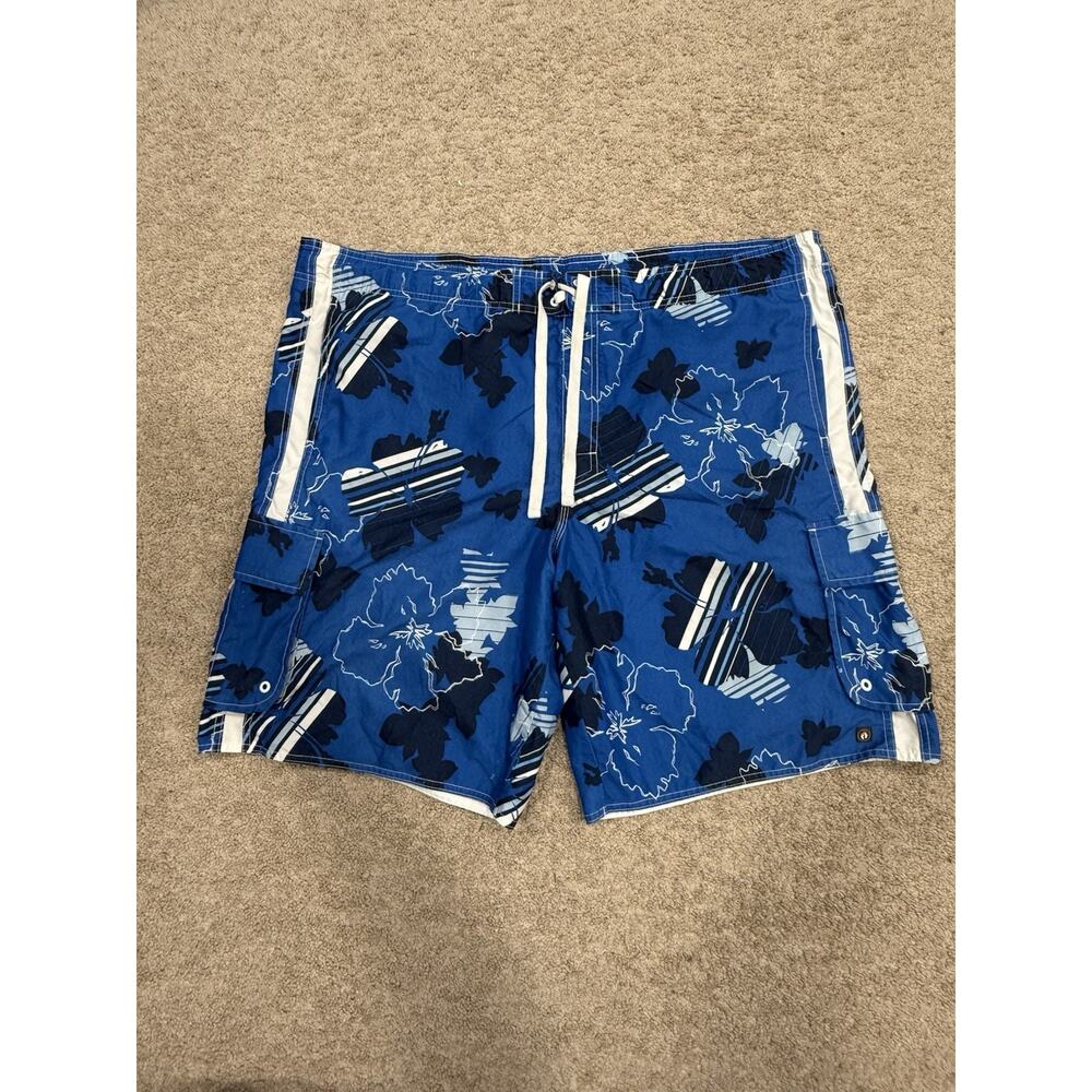 HANG TEN Lightweight Blue Swim Board Shorts Long Lined Men’s XXL